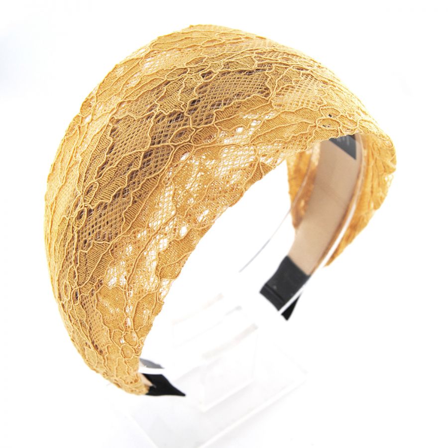 Wunderschöner Haarreifen mit Plisseestoff in schwarz mit gold neu 