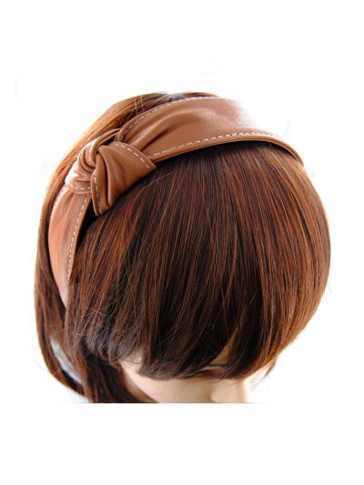 Leder Haarreif mit Knoten Vintagelook in Braun